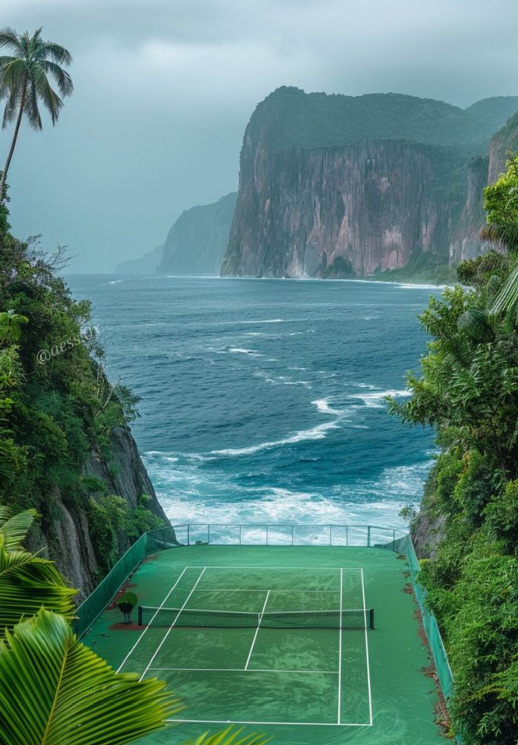 tennis and ocean views